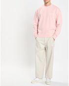 Sweat Col Rond Coton Organic rose clair
