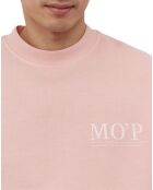 Sweat Col Rond Coton Organic rose clair
