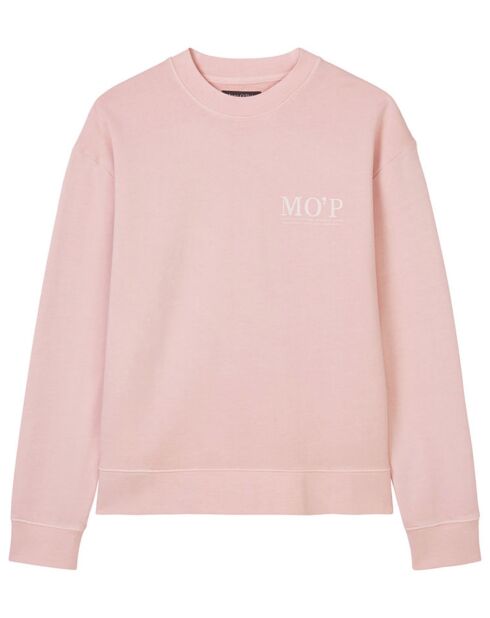 Sweat Col Rond Coton Organic rose clair