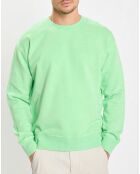 Sweat Col Rond Coudiere vert fluo