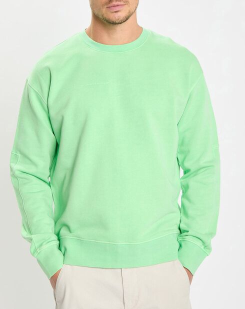 Sweat Col Rond Coudiere vert fluo