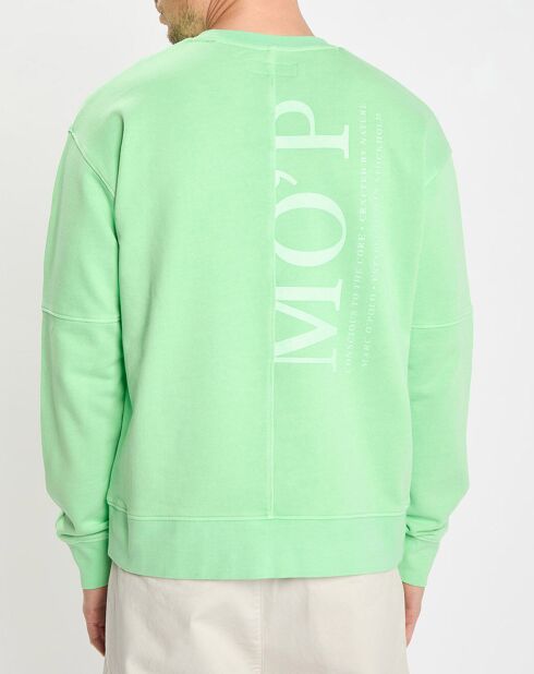 Sweat Col Rond Coudiere vert fluo