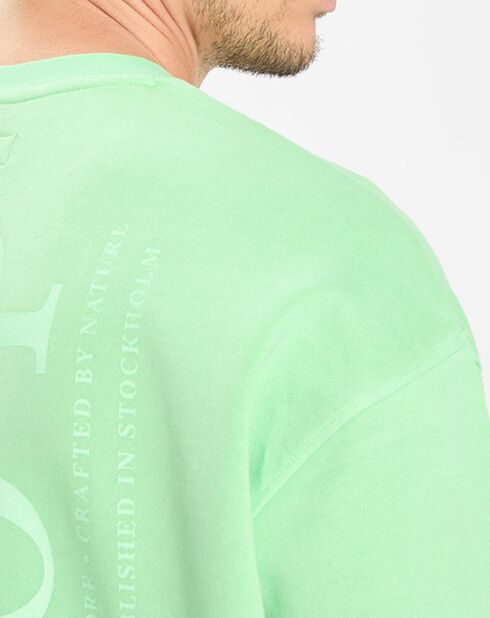 Sweat Col Rond Coudiere vert fluo