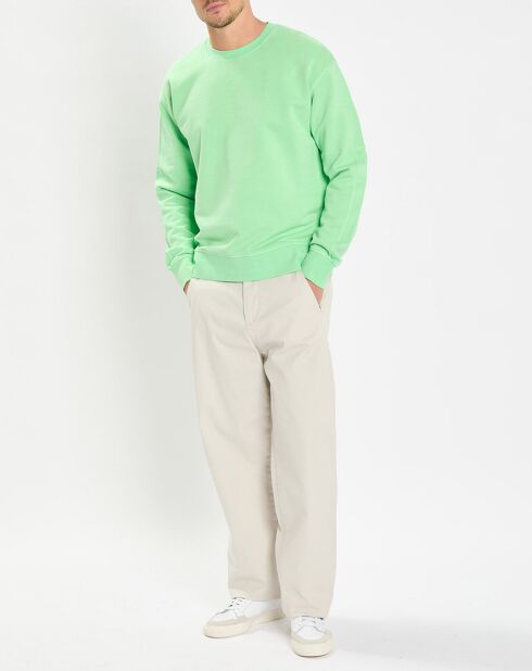 Sweat Col Rond Coudiere vert fluo