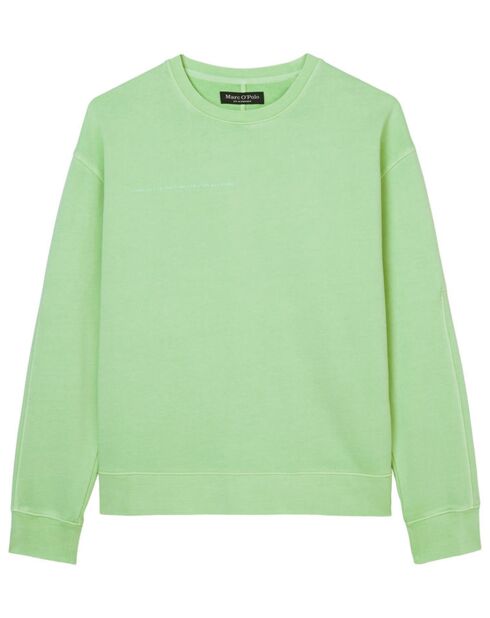 Sweat Col Rond Coudiere vert fluo