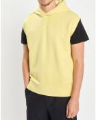 Sudadera sin mangas de algodón orgánico amarillo claro
