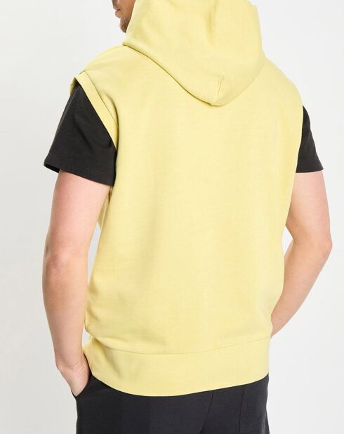 Sweat Sans manches à Capuche Coton Organic jaune clair