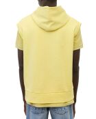 Sudadera sin mangas de algodón orgánico amarillo claro