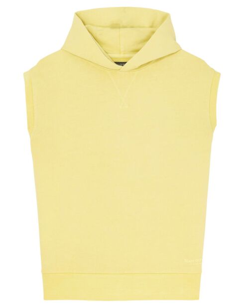 Sudadera sin mangas de algodón orgánico amarillo claro