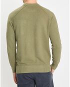Pull Rond Raglan Poche Poitrine kaki