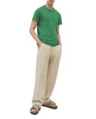 T-Shirt 100% Lin manches courtes Col Rond vert emeraude