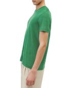 T-Shirt 100% Lin manches courtes Col Rond vert emeraude