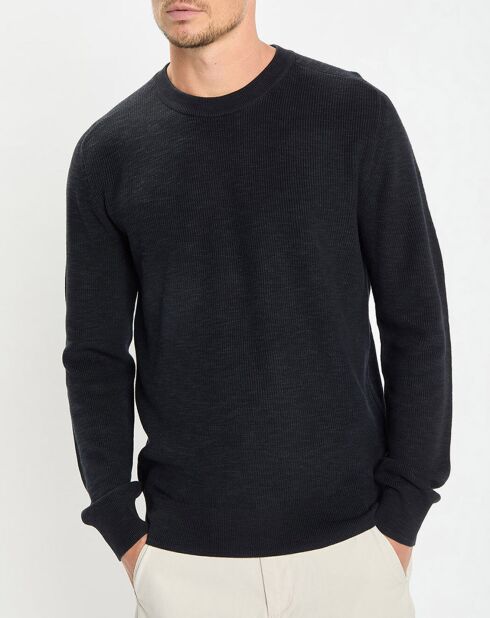 Pull en Coton & Lin bleu marine