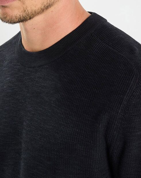 Pull en Coton & Lin bleu marine