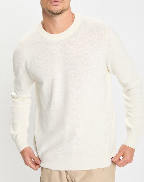 Pull en Coton & Lin écru