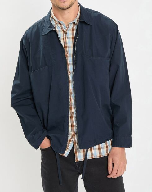 SurChemise Oversize Coton Organic bleu marine