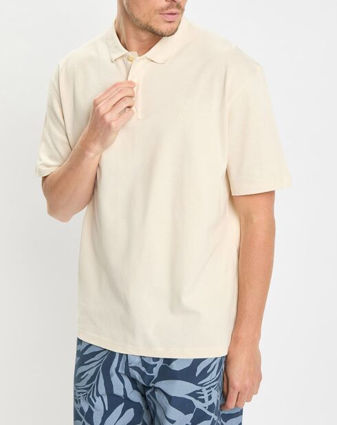 Polo beige de piqué relax