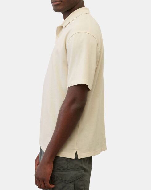 Polo beige de piqué relax