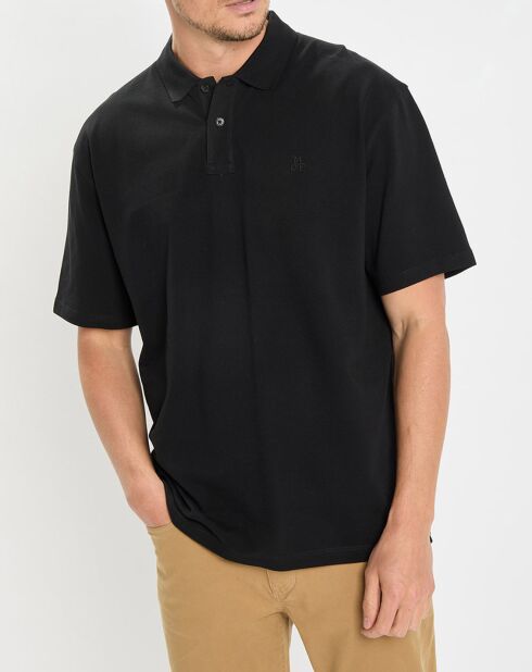 Polo piqué relax noir