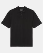 Polo piqué relax noir