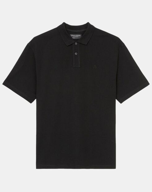 Polo piqué relax noir