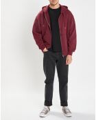 Sweat zippé à capuche 100% Coton Bio bordeaux