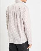 Chemise en Popeline 100% Coton Bio Regular Fit vichy blanc/beige