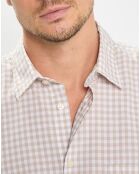Chemise en Popeline 100% Coton Bio Regular Fit vichy blanc/beige
