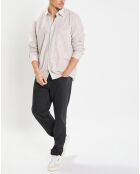 Chemise en Popeline 100% Coton Bio Regular Fit vichy blanc/beige
