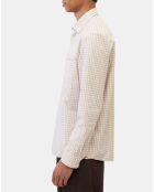 Chemise en Popeline 100% Coton Bio Regular Fit vichy blanc/beige
