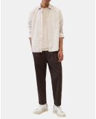 Chemise en Popeline 100% Coton Bio Regular Fit vichy blanc/beige