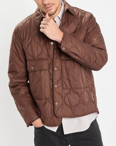 Veste Quilt double zip marron