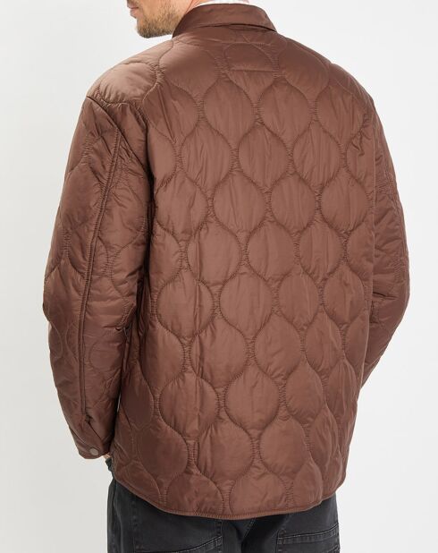 Veste Quilt double zip marron
