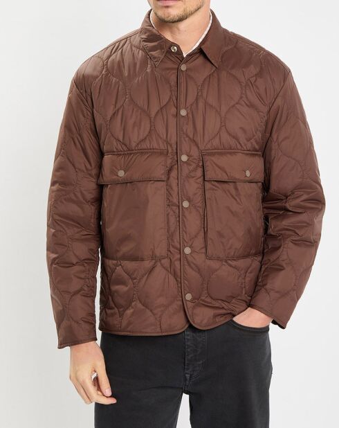 Veste Quilt double zip marron