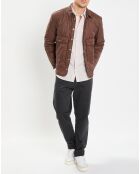 Veste Quilt double zip marron