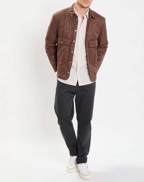 Veste Quilt double zip marron