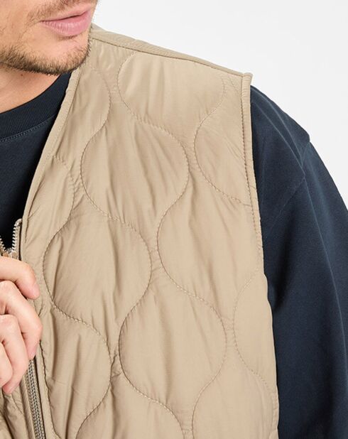 Doudoune sans manches légère beige