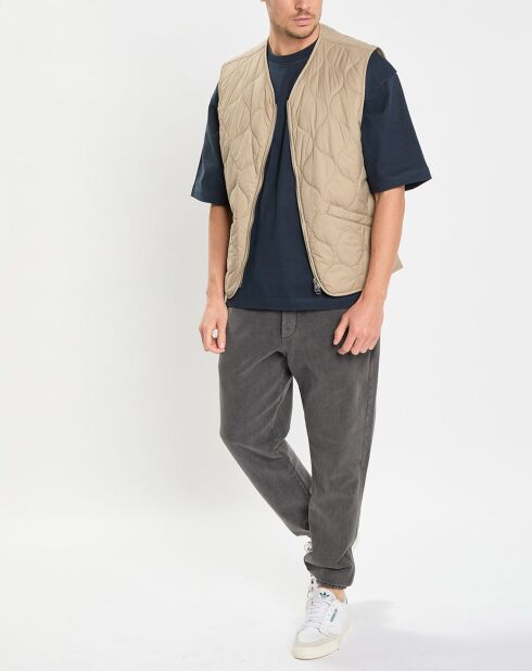 Doudoune sans manches légère beige