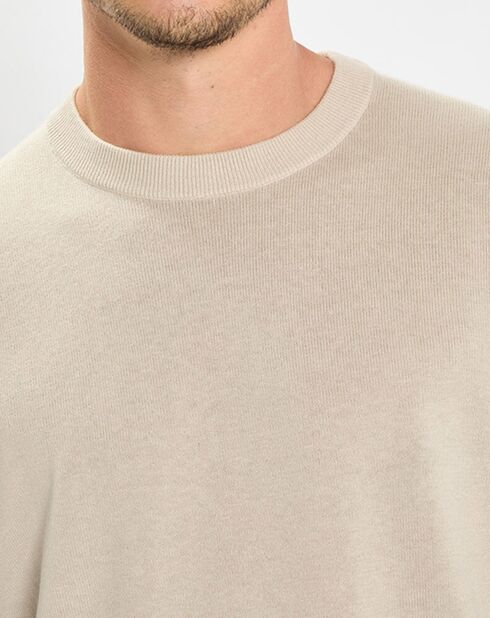 Pull en Coton & Cachemire écru