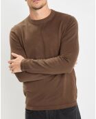 Pull en Coton & Cachemire marron