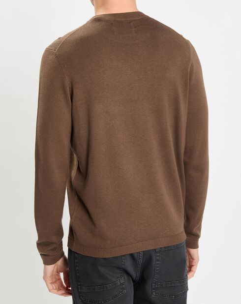 Pull en Coton & Cachemire marron
