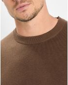 Pull en Coton & Cachemire marron