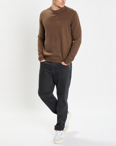 Pull en Coton & Cachemire marron