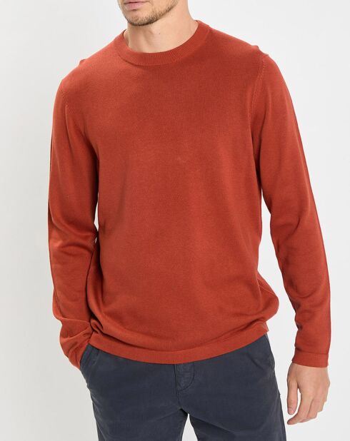Pull en Coton & Cachemire brique