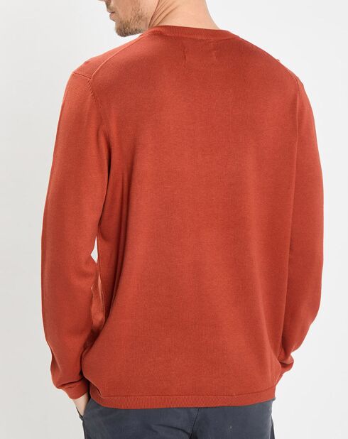 Pull en Coton & Cachemire brique