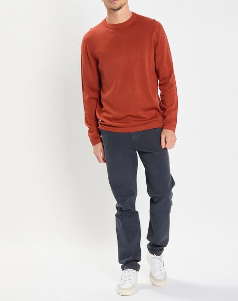 Pull en Coton & Cachemire brique