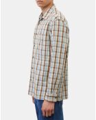 Chemise 100% Coton Bio Relaxed Fit à carreaux bleu/marron