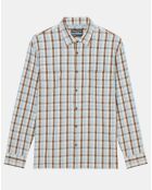Chemise 100% Coton Bio Relaxed Fit à carreaux bleu/marron