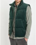 Doudoune sans manches en Velours milleraies 100% Coton Bio verte