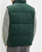 Doudoune sans manches en Velours milleraies 100% Coton Bio verte